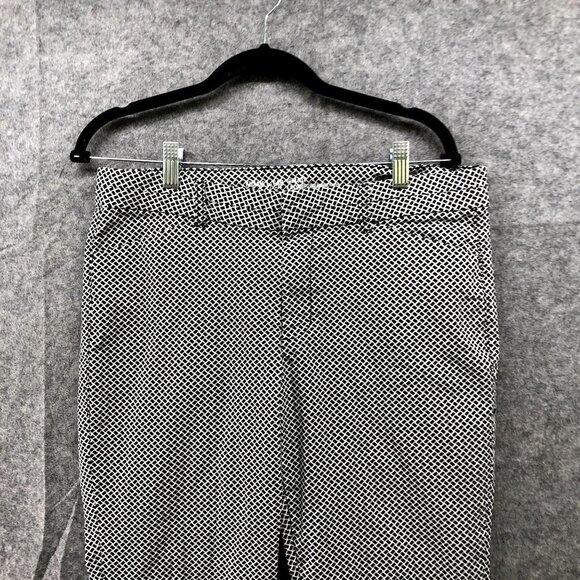 GAP Slim City Trouser Pants Womens 10 Black White Checker Mid Rise Cropped - Picture 3 of 12
